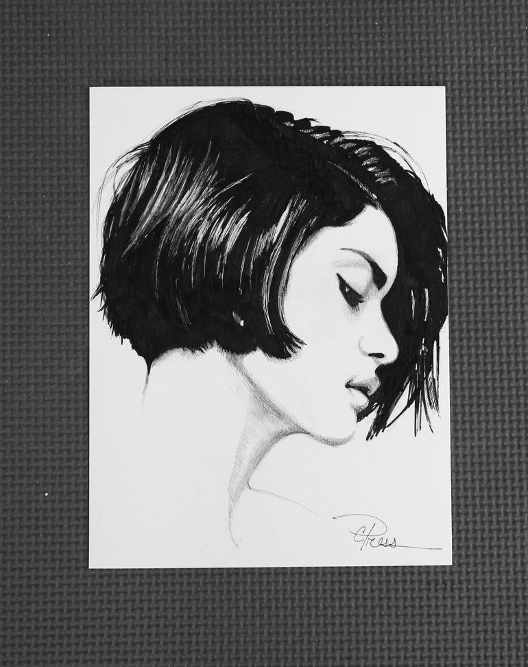 Original Portrait Drawing by Cindy Press