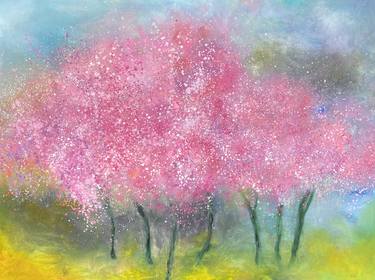 Original Impressionism Floral Printmaking by Yvonne Coomber