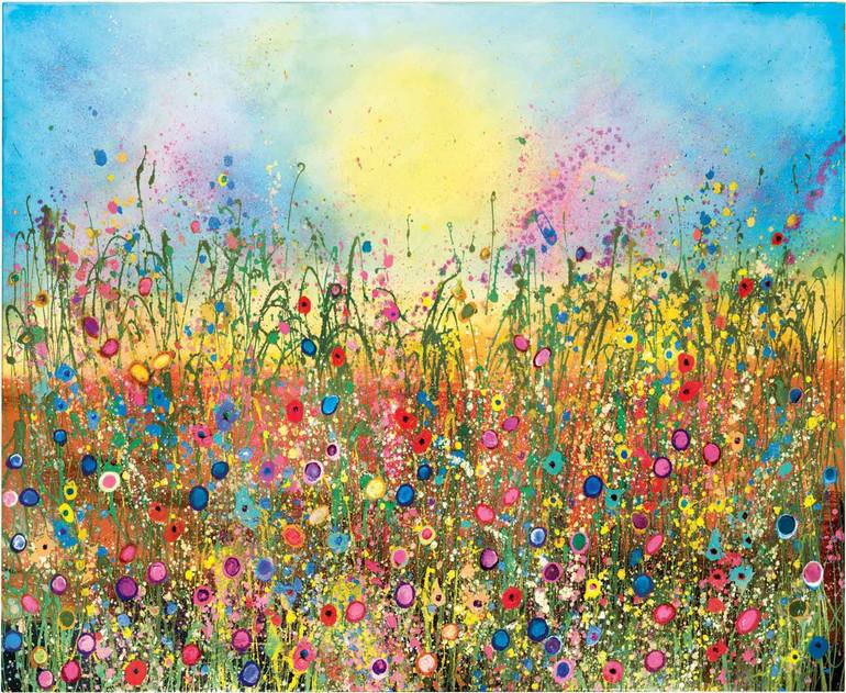 Original Impressionism Floral Printmaking by Yvonne Coomber