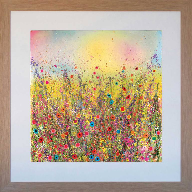 Original Abstract Floral Printmaking by Yvonne Coomber