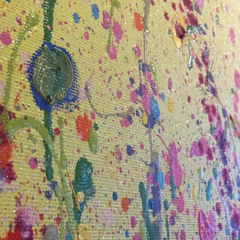 Original Abstract Expressionism Floral Painting by Yvonne Coomber