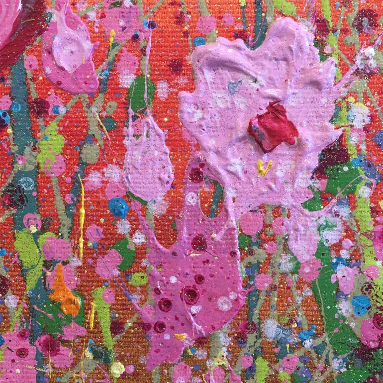 Original Abstract Expressionism Floral Painting by Yvonne Coomber