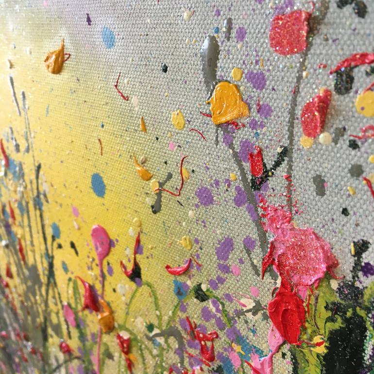 Original Abstract Expressionism Floral Painting by Yvonne Coomber