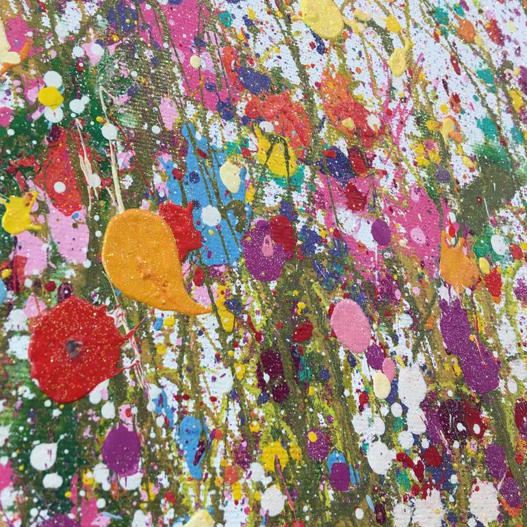 Original Abstract Expressionism Floral Painting by Yvonne Coomber