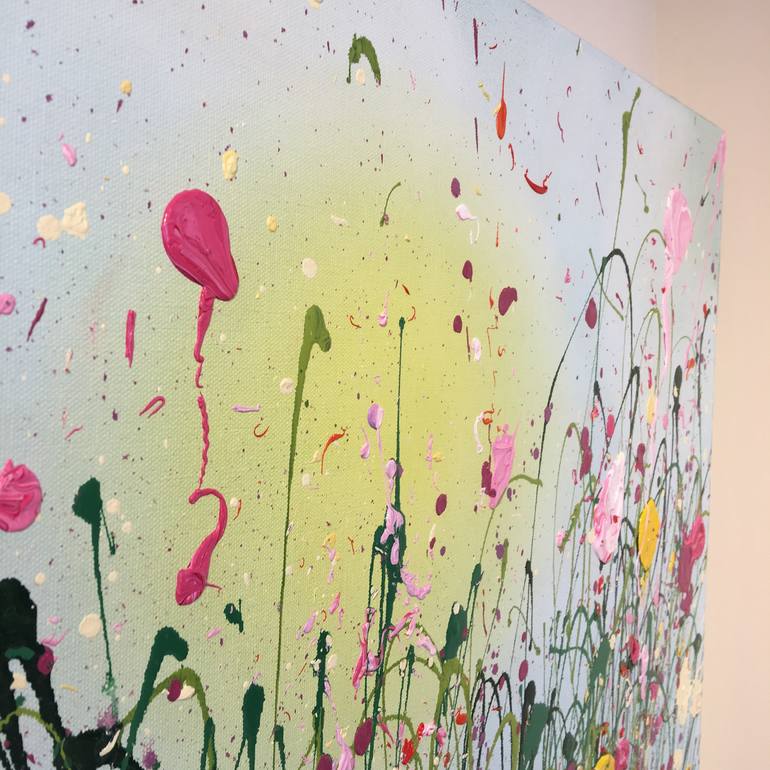 Original Abstract Expressionism Floral Painting by Yvonne Coomber