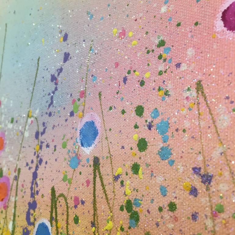 Original Abstract Expressionism Floral Painting by Yvonne Coomber