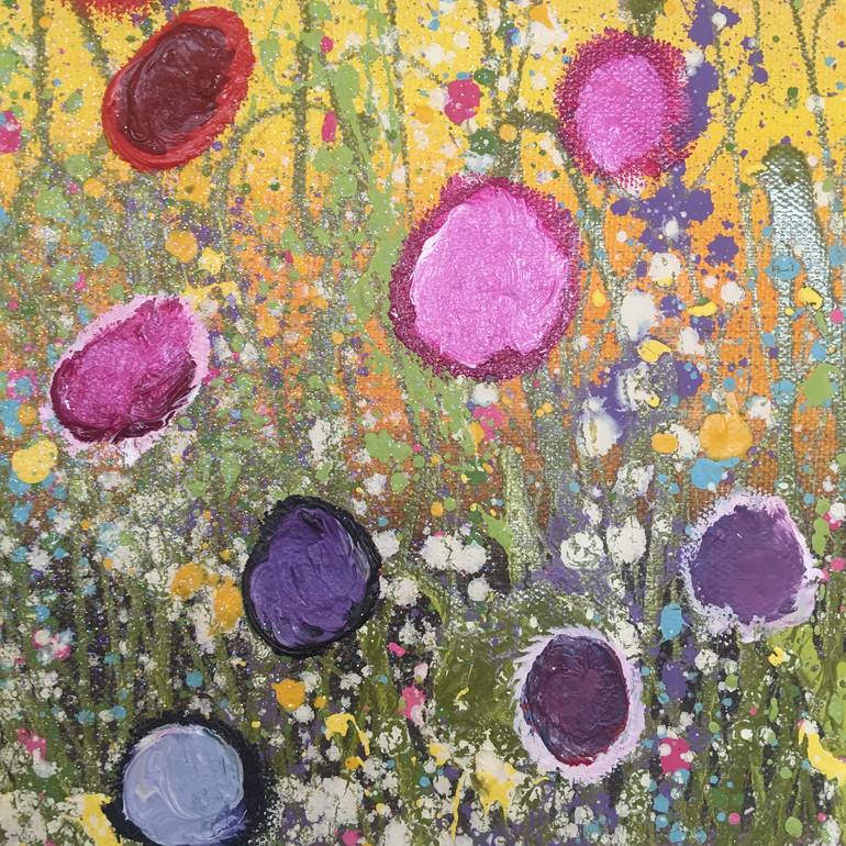 Original Abstract Expressionism Floral Painting by Yvonne Coomber