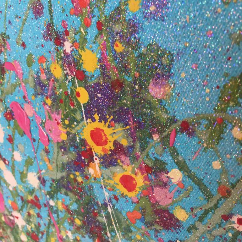 Original Abstract Expressionism Floral Painting by Yvonne Coomber