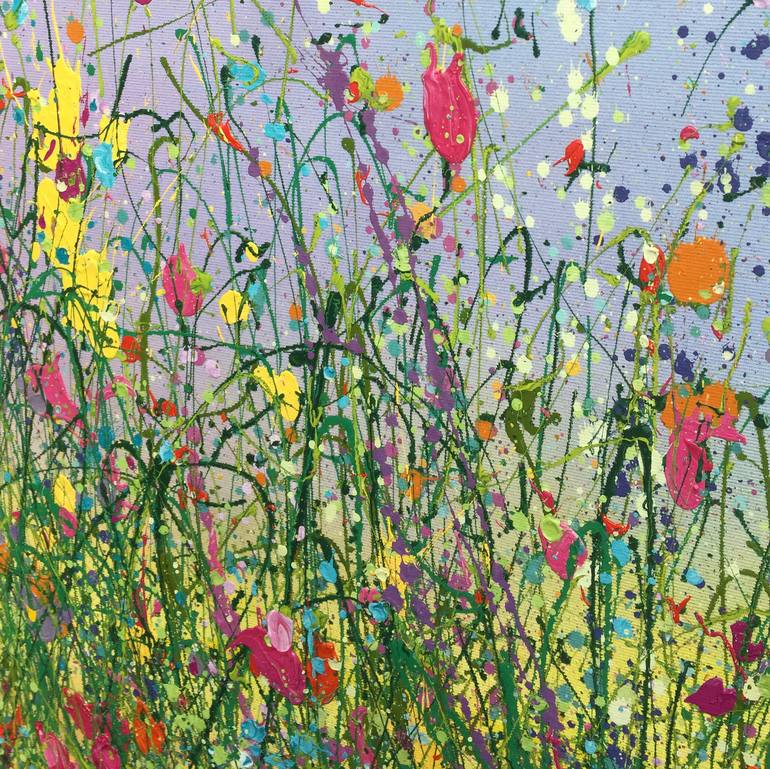 Original Abstract Expressionism Floral Painting by Yvonne Coomber