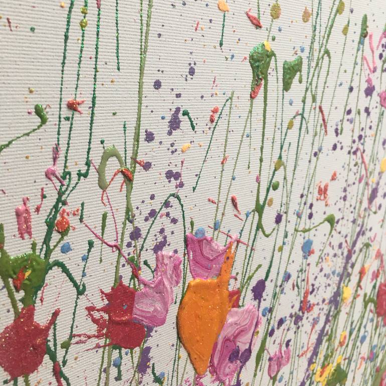 Original Abstract Expressionism Floral Painting by Yvonne Coomber