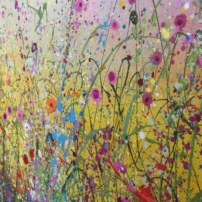 Original Abstract Expressionism Floral Painting by Yvonne Coomber