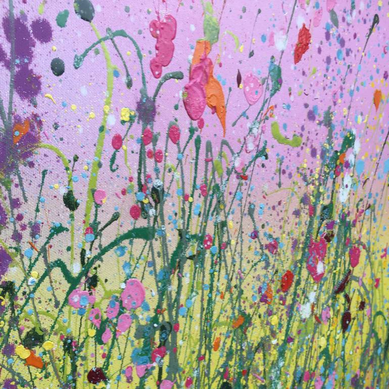 Original Abstract Expressionism Floral Painting by Yvonne Coomber