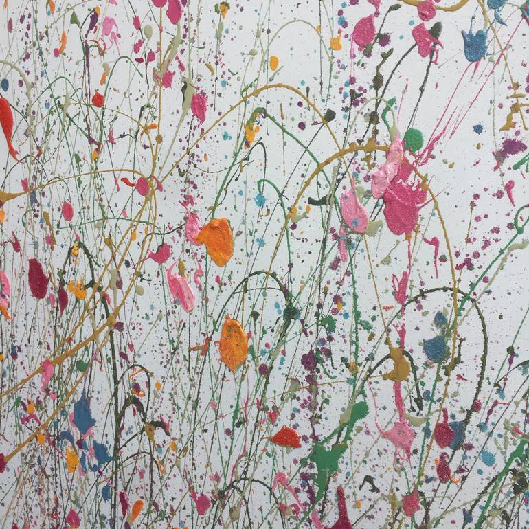 Original Abstract Expressionism Floral Painting by Yvonne Coomber