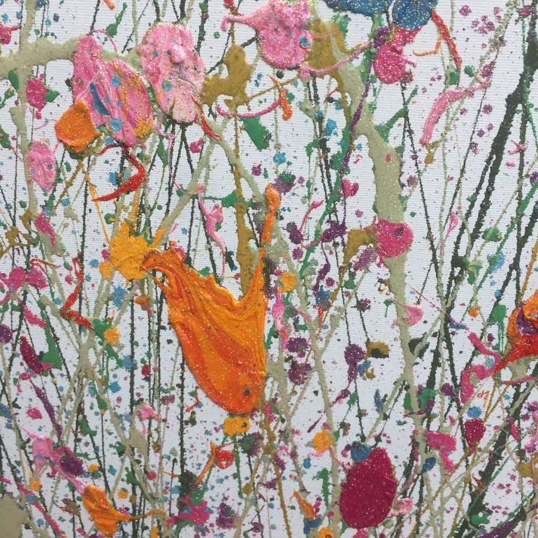 Original Abstract Expressionism Floral Painting by Yvonne Coomber