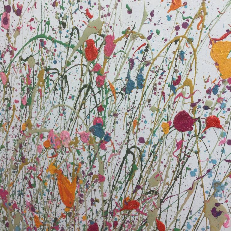 Original Abstract Expressionism Floral Painting by Yvonne Coomber