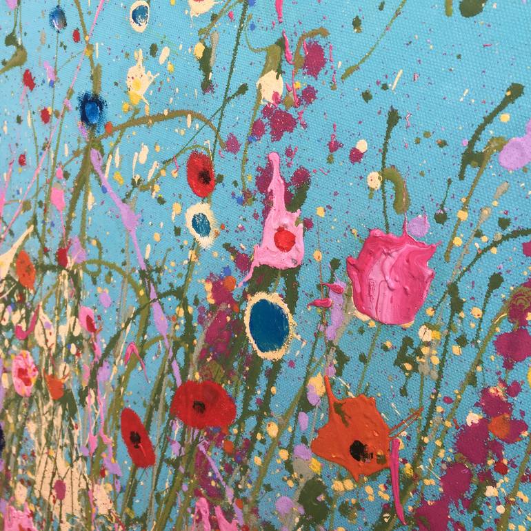 Original Abstract Expressionism Floral Painting by Yvonne Coomber