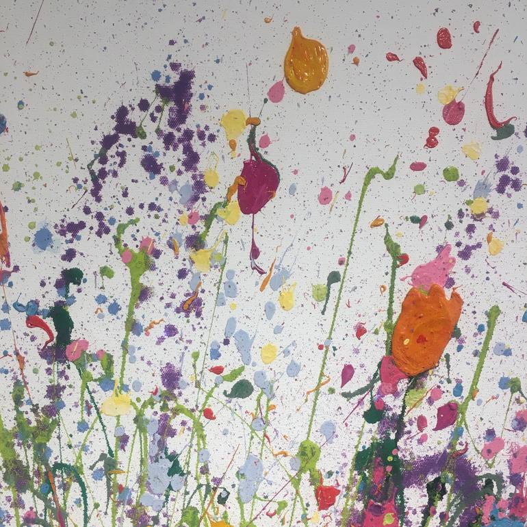 Original Abstract Expressionism Floral Painting by Yvonne Coomber