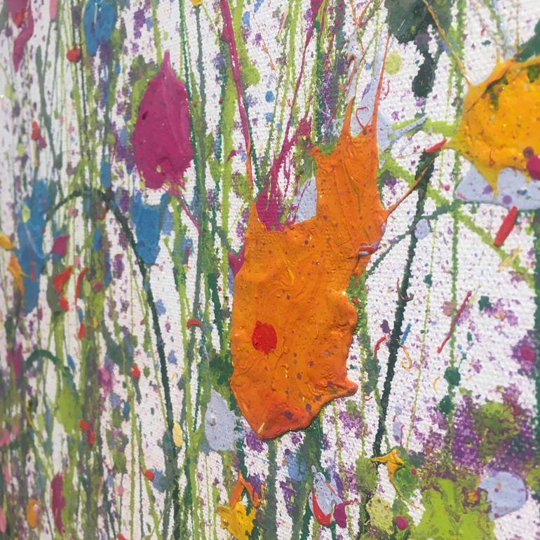 Original Abstract Expressionism Floral Painting by Yvonne Coomber