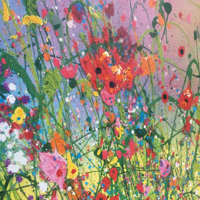 Original Abstract Expressionism Floral Printmaking by Yvonne Coomber