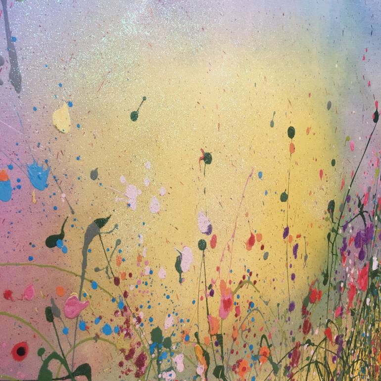 Original Abstract Expressionism Floral Printmaking by Yvonne Coomber