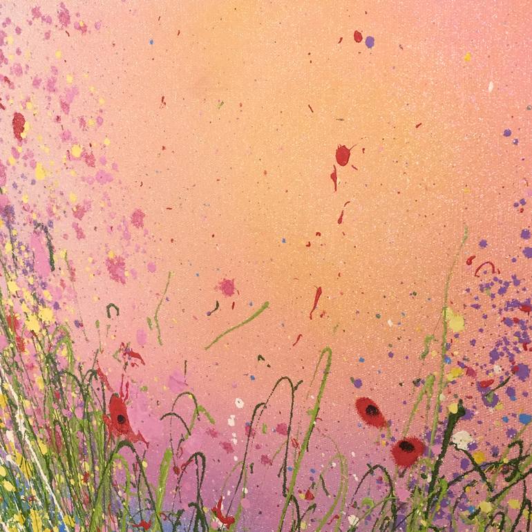 Original Abstract Expressionism Floral Painting by Yvonne Coomber