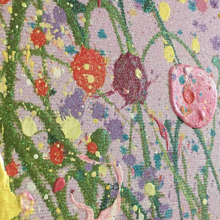 Original Abstract Expressionism Floral Painting by Yvonne Coomber