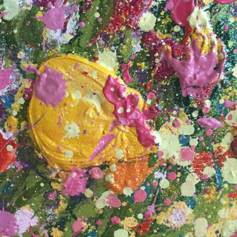 Original Abstract Expressionism Floral Painting by Yvonne Coomber