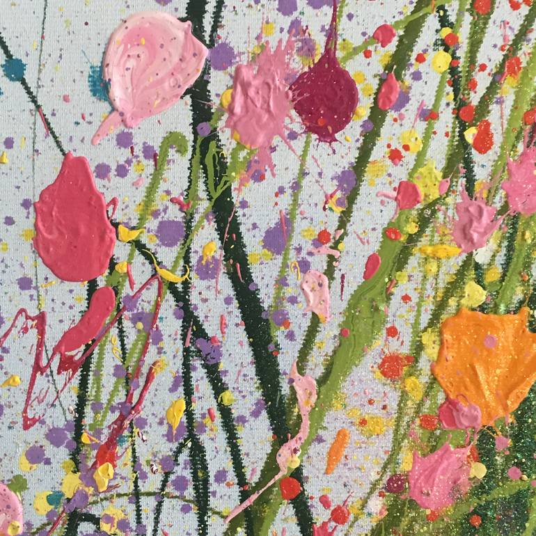 Original Abstract Expressionism Floral Painting by Yvonne Coomber