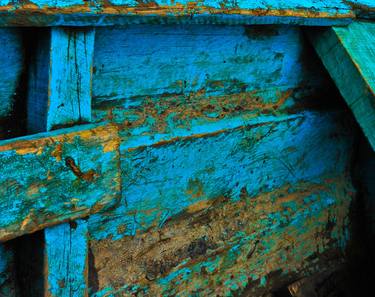 Rustic Blue Wooden Boat thumb