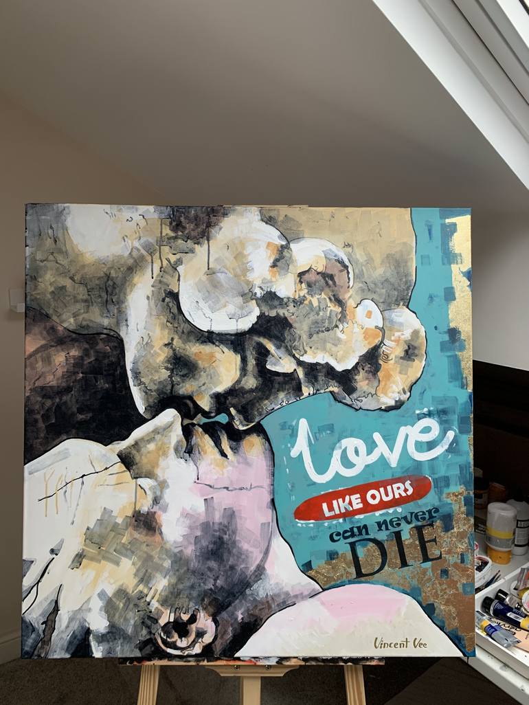 Original Figurative Love Painting by Vincent Vee