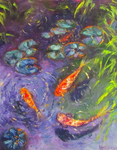 Original Impressionism Fish Paintings by Linda Yurgensen