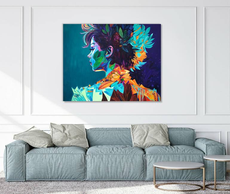 Original Abstract Women Painting by Trayko Popov