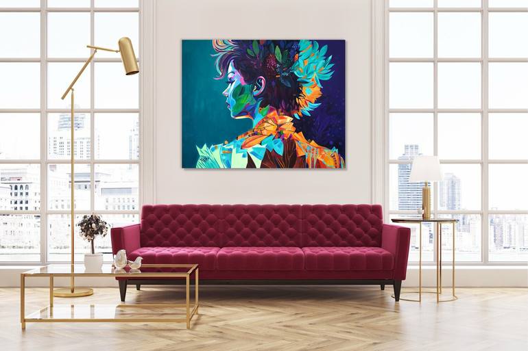 Original Abstract Women Painting by Trayko Popov