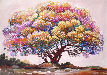 Print of Impressionism Tree Paintings by Trayko Popov