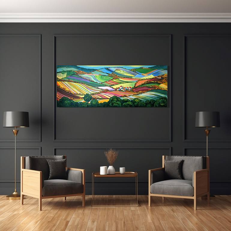 Original Abstract Landscape Painting by Trayko Popov