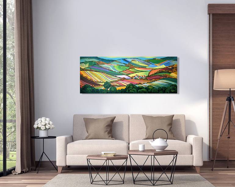 Original Abstract Landscape Painting by Trayko Popov
