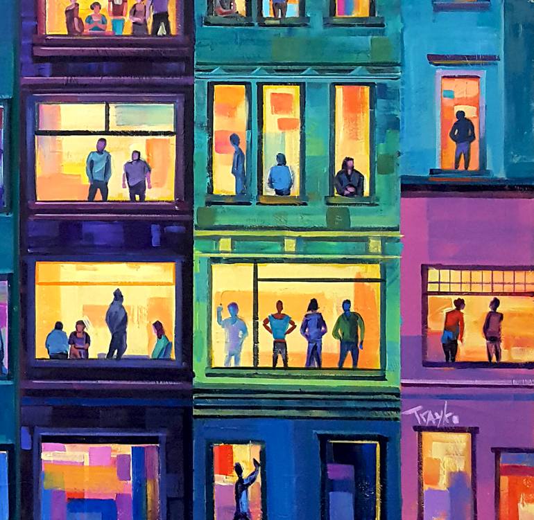 Original Pop Art People Painting by Trayko Popov