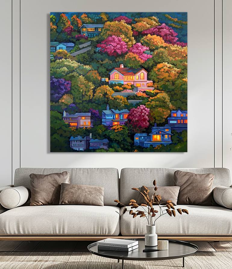 Original Abstract Landscape Painting by Trayko Popov