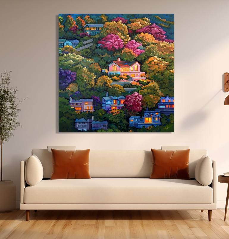 Original Abstract Landscape Painting by Trayko Popov