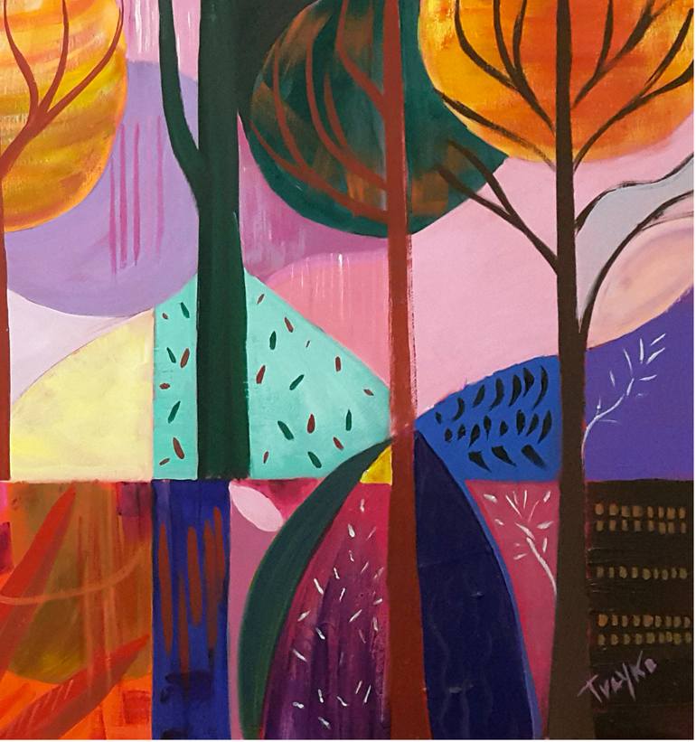 Original Abstract Landscape Painting by Trayko Popov