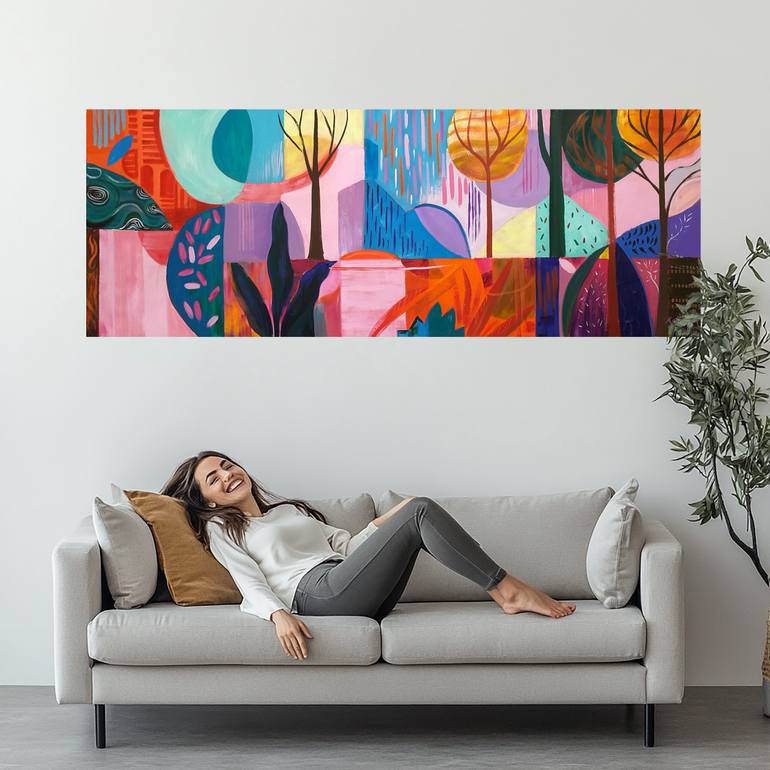 Original Abstract Landscape Painting by Trayko Popov