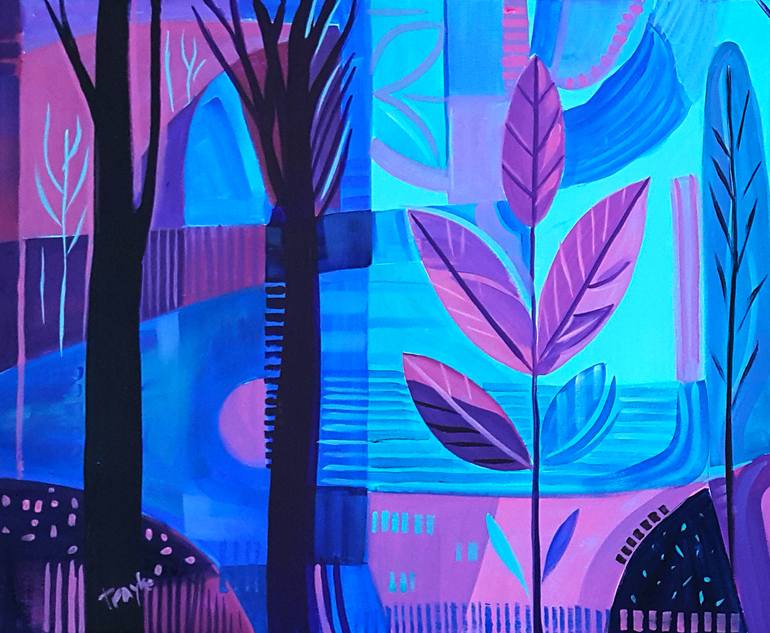Original Abstract Landscape Painting by Trayko Popov