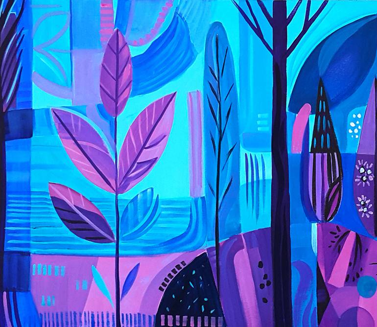 Original Abstract Landscape Painting by Trayko Popov