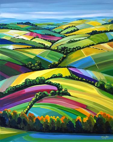 Original Abstract Landscape Painting by Trayko Popov