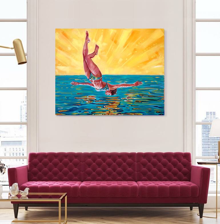 Original Abstract Women Painting by Trayko Popov