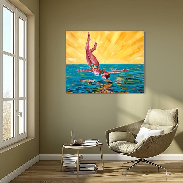 Original Abstract Women Painting by Trayko Popov