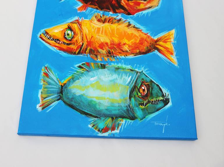 Original Abstract Fish Painting by Trayko Popov