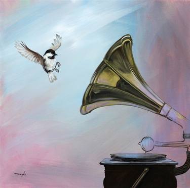 Gramophone. Song of the bird. Morning sound. Nature sound thumb