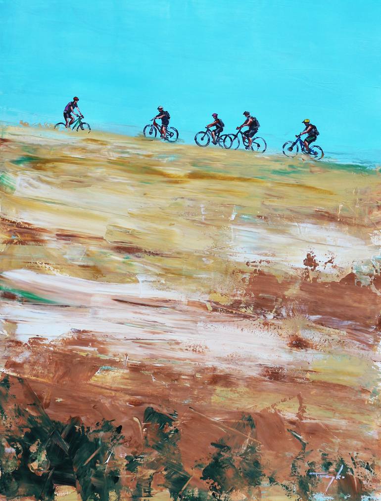 mountain bike painting