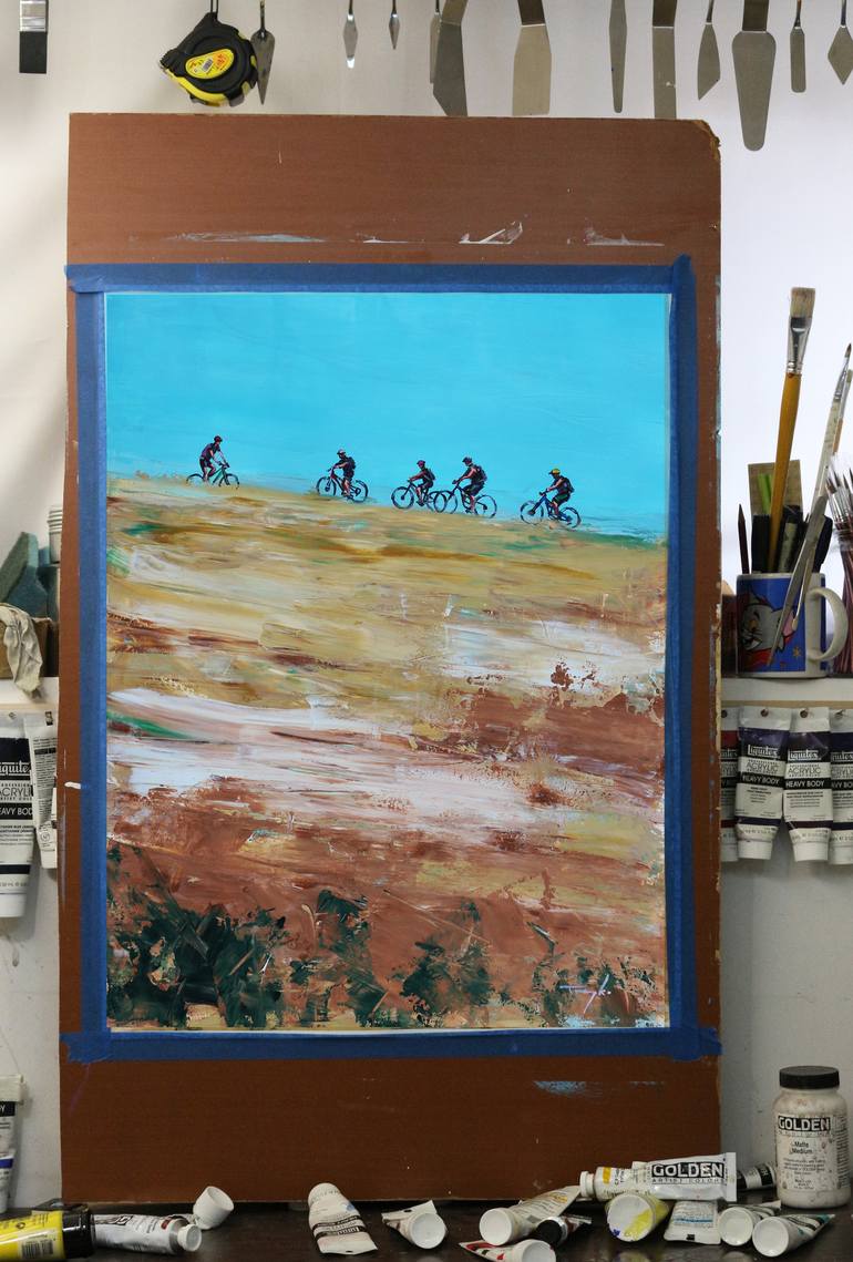 Original Expressionism Bike Painting by Trayko Popov